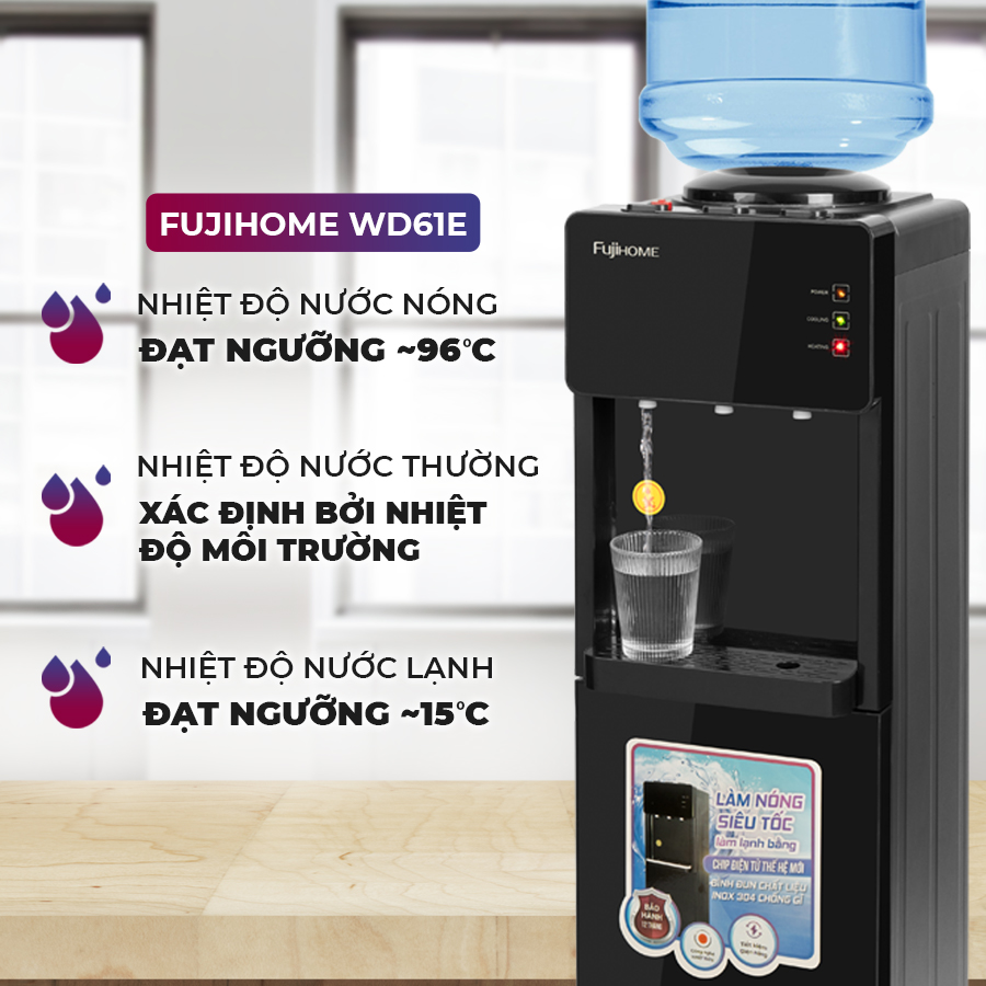 Cây nước nóng lạnh FUJIHOME WD61E