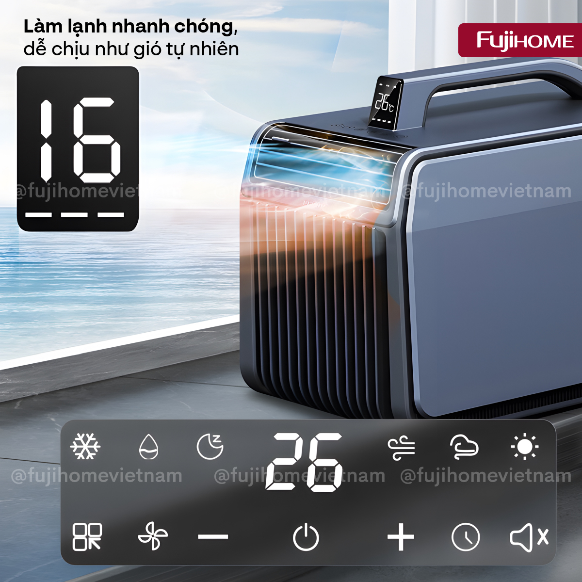 Máy điều hòa mini di động thông minh Fujihome PAC06-Pro công nghệ INVERTER