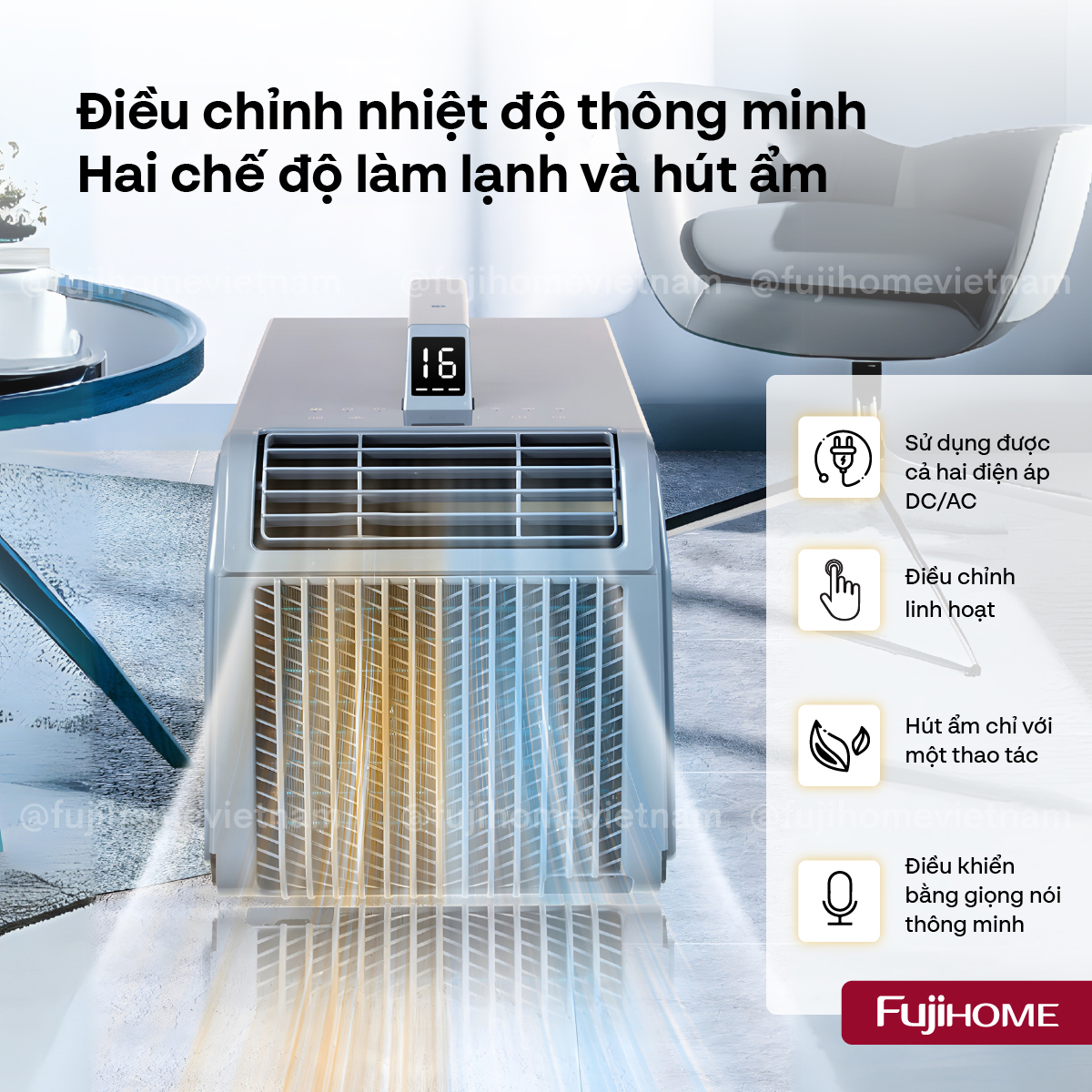 Máy điều hòa mini di động thông minh Fujihome PAC06-Pro công nghệ INVERTER