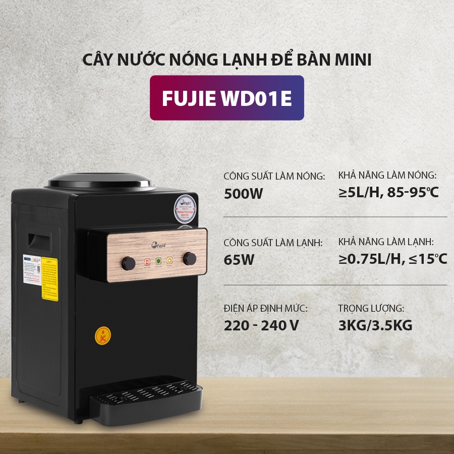 Cây nước nóng lạnh để bàn mini FujiE WD01E (White)