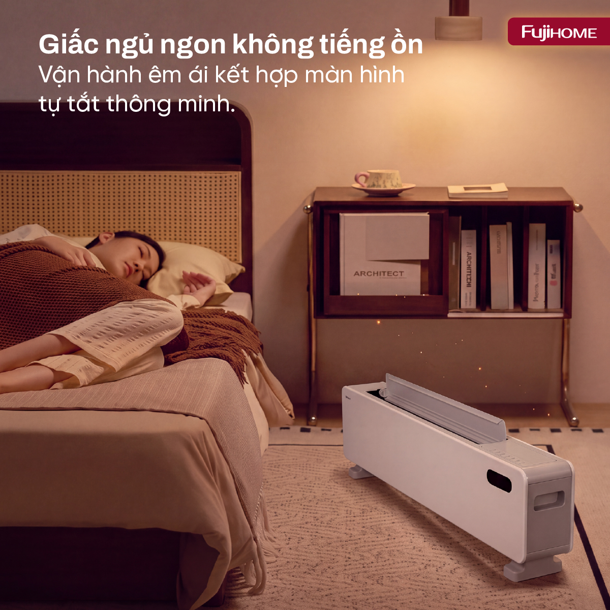 Máy sưởi để sàn (máy sưởi chân tường) thông minh Fujihome SH998E