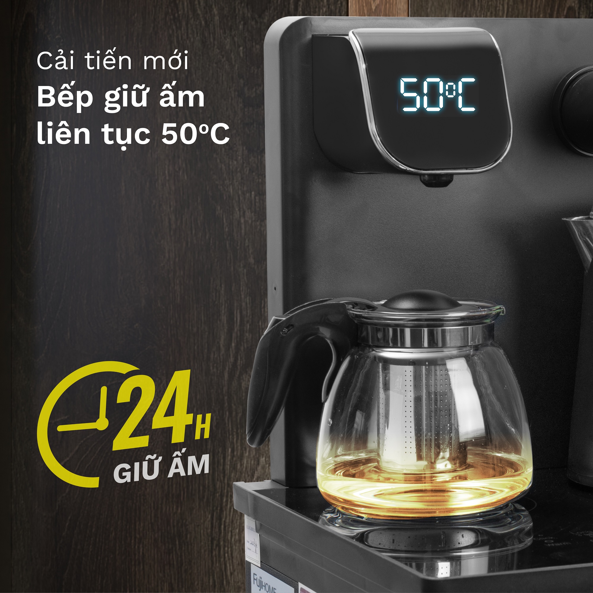 Cây Nước Làm Nóng Bình Âm Kết Hợp Bàn Pha Trà, Cafe Fujihome TB110E-H