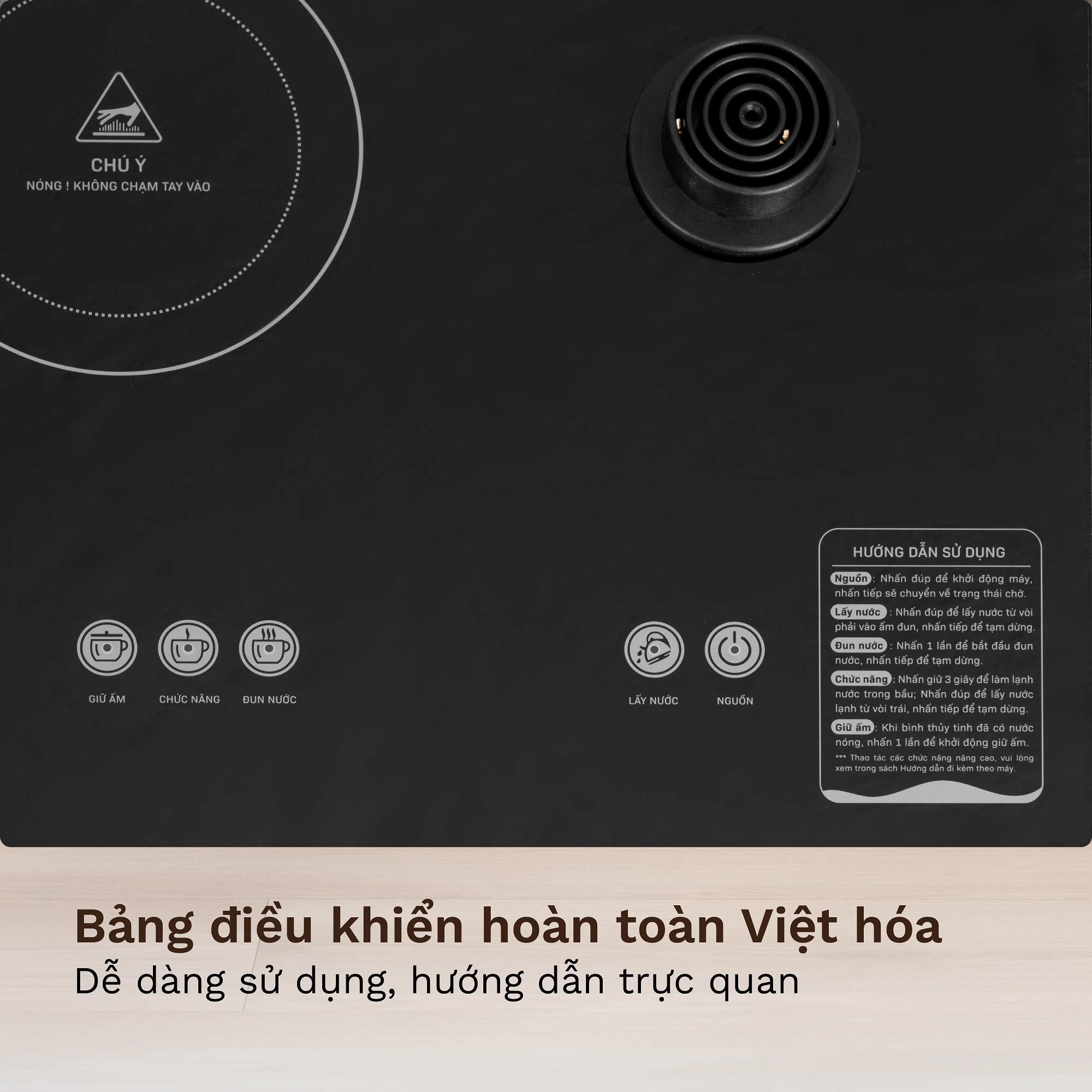 Cây Nước Nóng Lạnh Bình Âm Kết Hợp Bàn Pha Trà, Cafe Fujihome TBD22