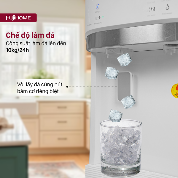 Cây nước nóng lạnh bình âm kèm chức năng làm đá Fujihome WD628C-IM