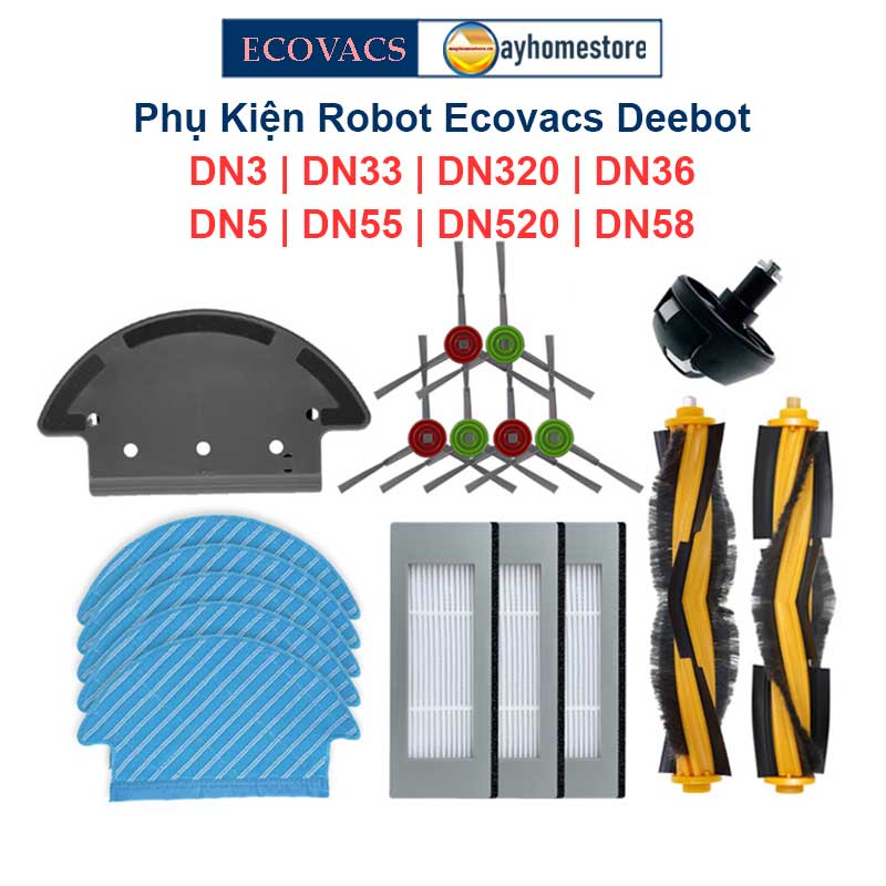 Phụ kiện Robot Ecovacs Deebot DN3 | DN33 | DN320 | DN5 | DN55 | DN520 | DN 58 | Sê-ri Robot Hút Bụi Lau Nhà Ecovacs DN