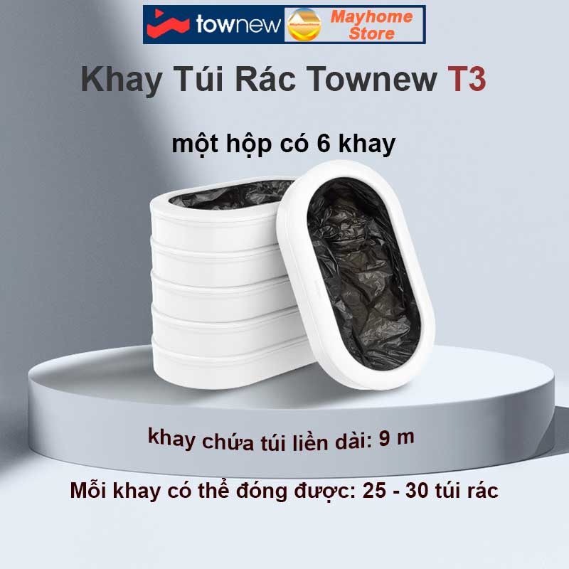 Khay Túi Rác Xiaomi Townew T3 Túi Liền Dài 9m Có thể đóng túi 25 đến 30 lần bảo vệ môi trường