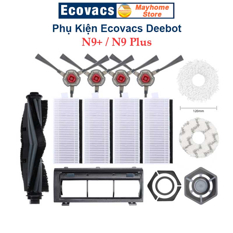 Phụ kiện Robot Ecovacs Deebot N9+, N9 Plus, Chổi Lăn | Chổi Cạnh | Bộ Lọc | Giẻ Lau | Tấm Dán Đế Khăn N9 Plus (N9+)