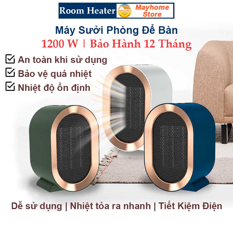 Máy sưởi Để Bàn 1200W, Quạt sưởi ấm mùa đông 220V tiết kiệm năng lượng, tiếng ồn thấp dành cho gia đình, văn phòng