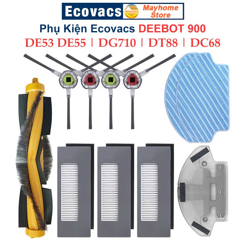 Phụ kiện Robot DEEBOT 900 DE53 DE55 DG71 DT88 DC68 DM88 Chổi Lăn, Chổi Cạnh, Bộ Lọc, Khăn Lau, Phụ Kiện Ecovacs Deebot