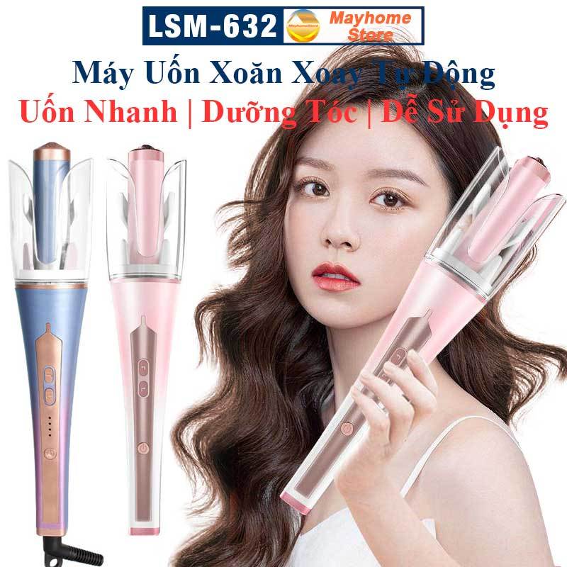 Máy Uốn Tóc Xoăn Xoay Tự Động 2 Chiều 360 độ Tạo Ion Âm 1000W Làm Xoăn Nhanh 10s Điều Chỉnh 3 Mức Nhiệt Cao Cấp
