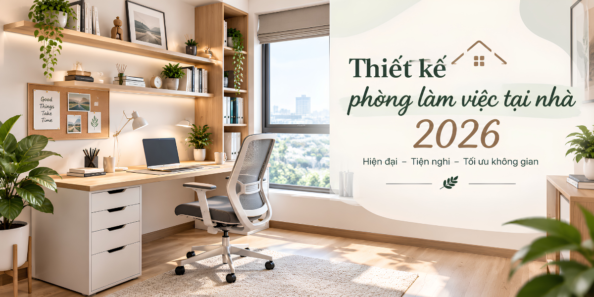 Thiết kế phòng làm việc tại nhà làm sao để ngồi lâu mà không thấy bất tiện?