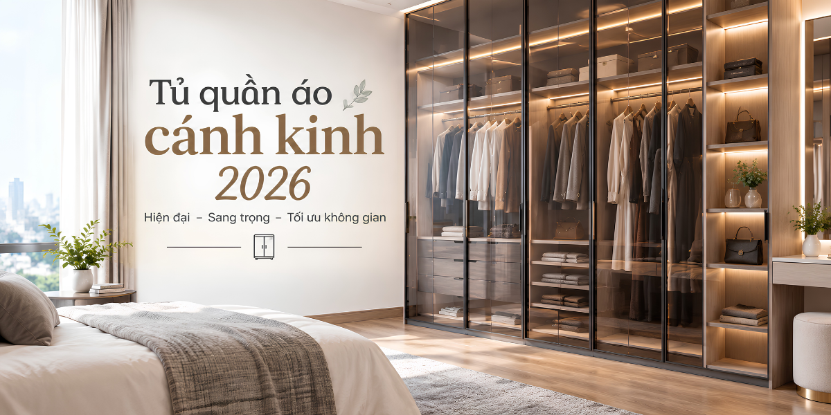 Tủ quần áo cánh kính cho phòng ngủ đẹp mắt nhưng dùng có tiện không?
