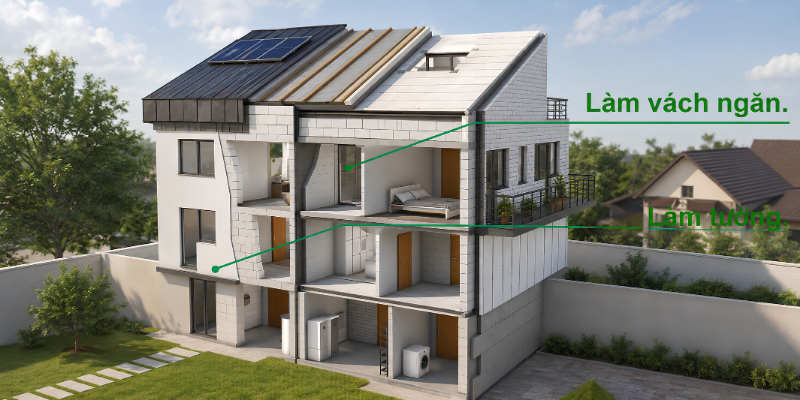 Căn chỉnh các khối gạch trước khi thi cộng