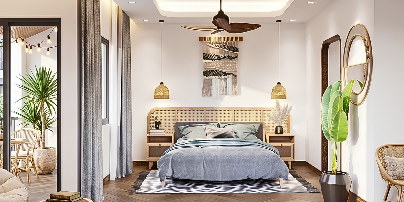 Phối hợp cây lá lớn và cây nhỏ cho phòng ngủ