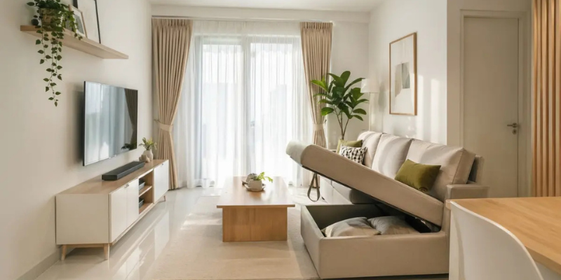 Sofa có ngăn chứa đồ bên dưới ghế