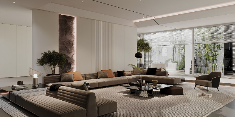 Hệ đèn LED chạy quanh đường viên của trần thạch cao