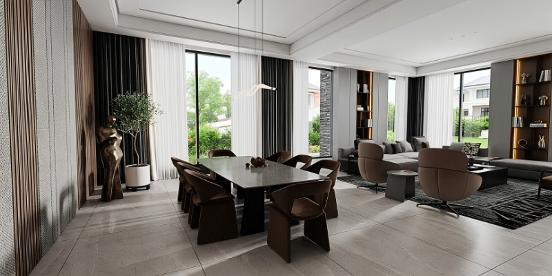 Nội thất phong cách hiện đại tông màu trầm cá tính