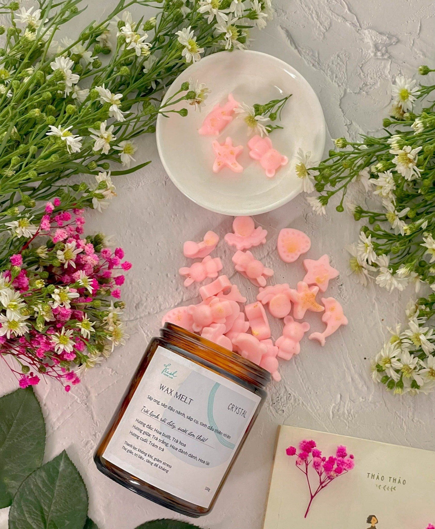 Sáp thơm tan chảy Wax Melt tinh dầu thiên nhiên thơm phòng ngủ, thư giãn