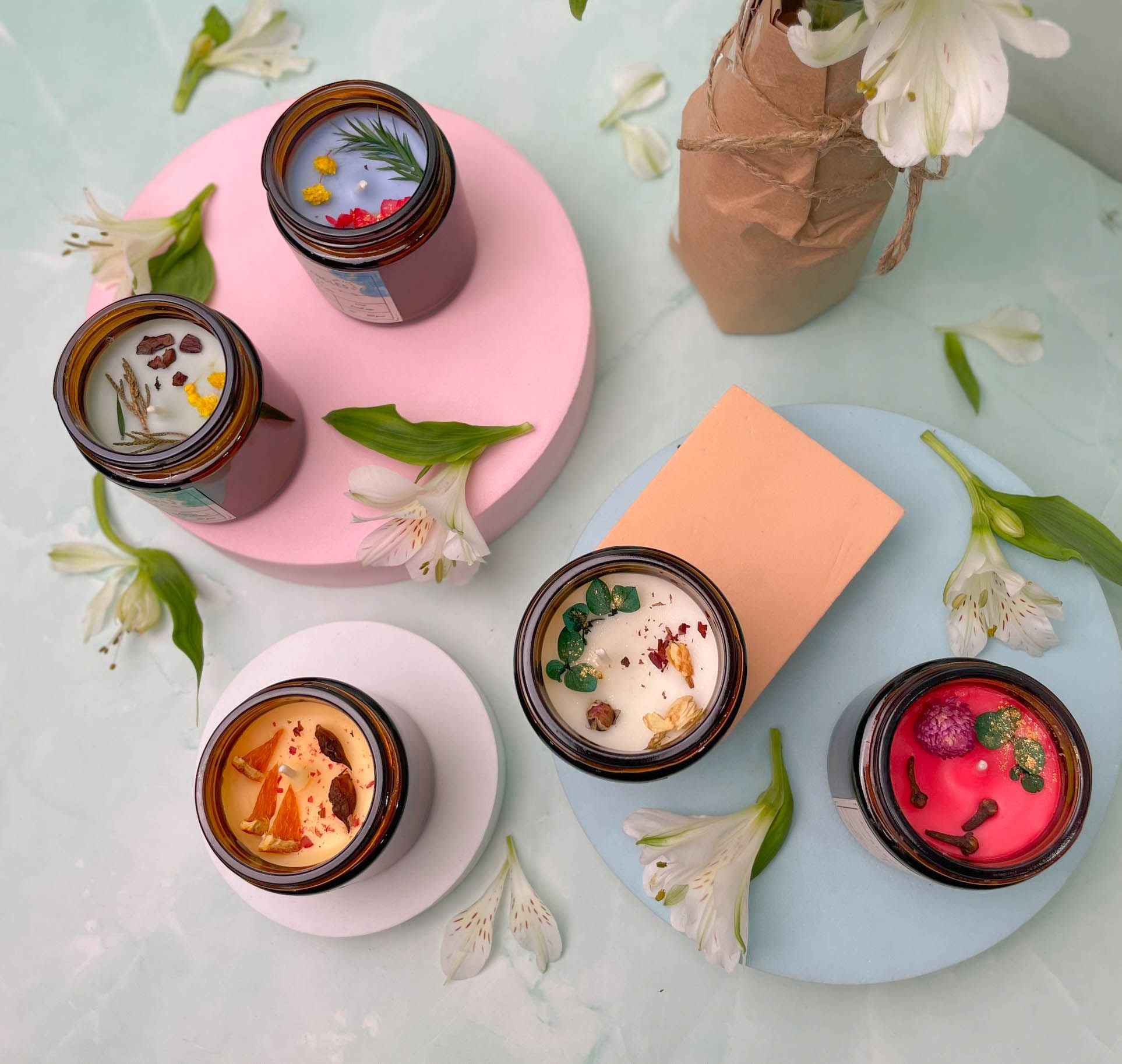 Nến thơm lọ nâu, 5 mùi