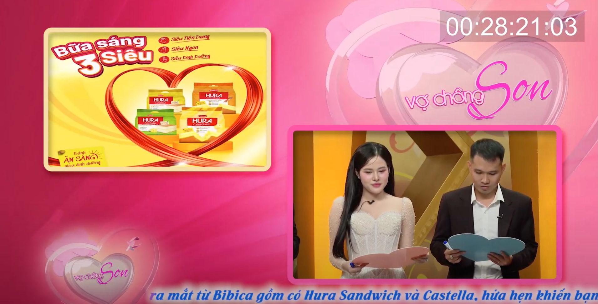 Dòng sản phẩm bánh ăn sáng nhà HURA: Hura Castella và Hura Sandwich hân hạnh tài trợ cho chương trình Vợ Chồng Son