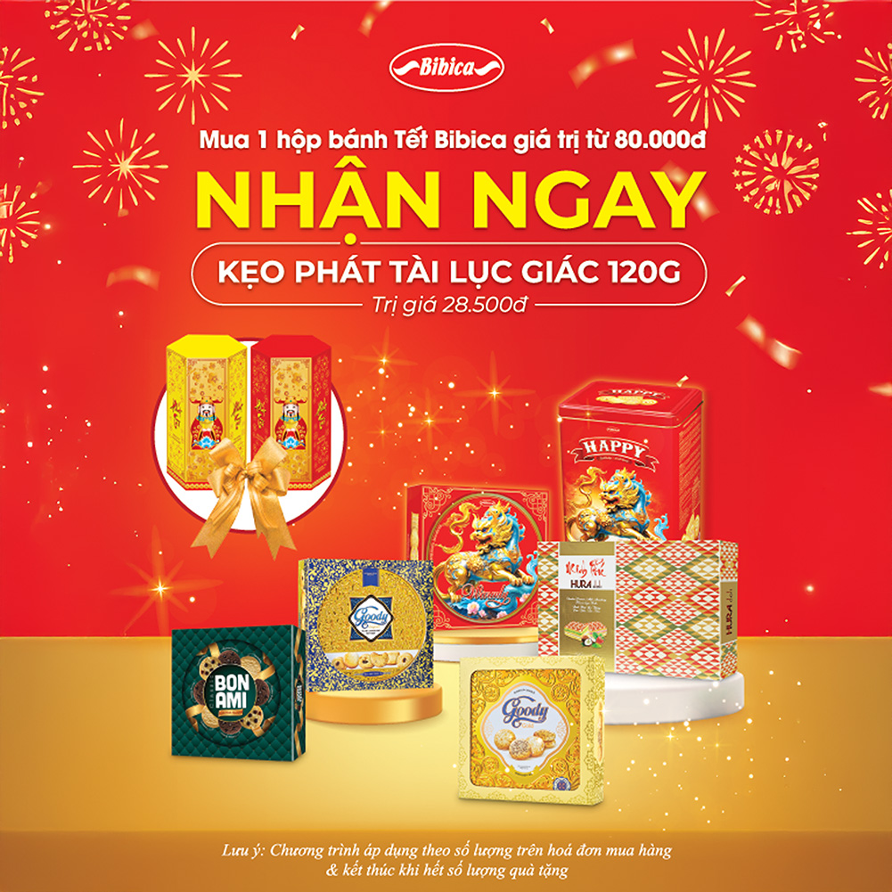 Chương trình mua hàng tết của bibica được tặng kèm 1:1