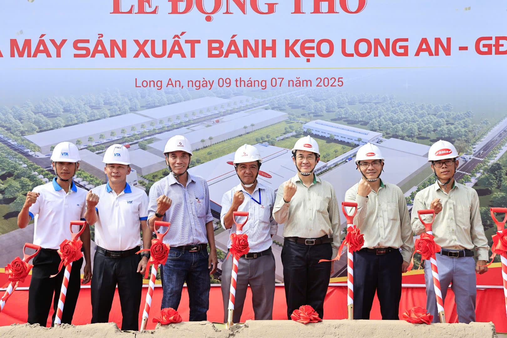 Biển hiệu dự án Nhà máy Bibica Long An Giai đoạn 2.