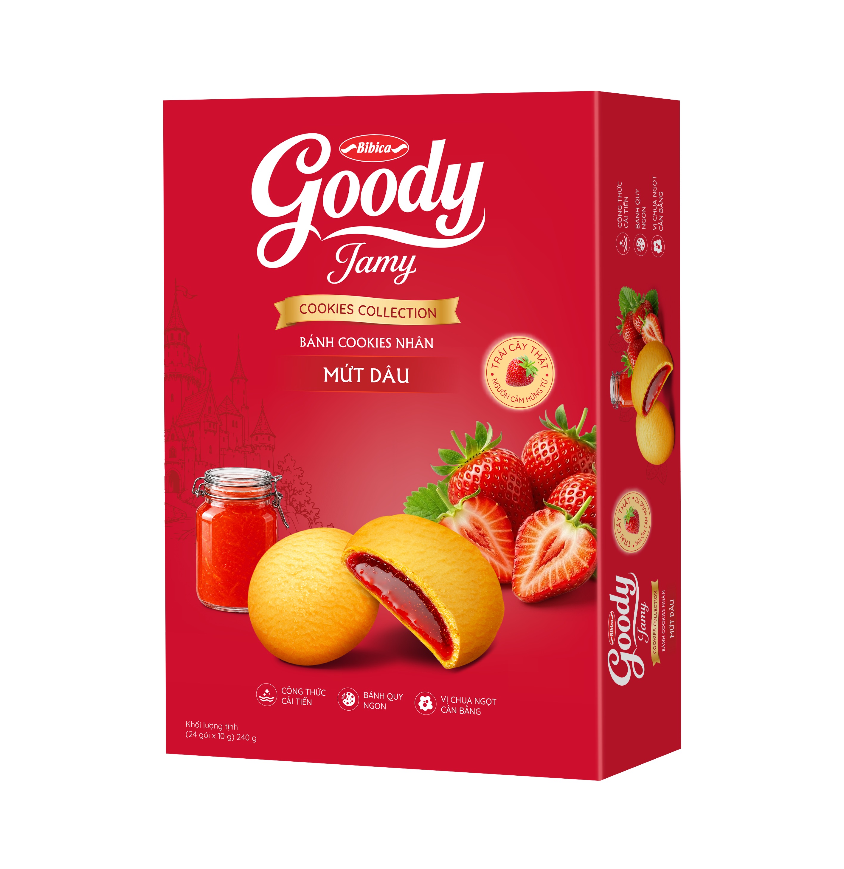 Bánh Goody Jamy Hộp Giấy Cam - Dâu - Nho - Xoài 240g