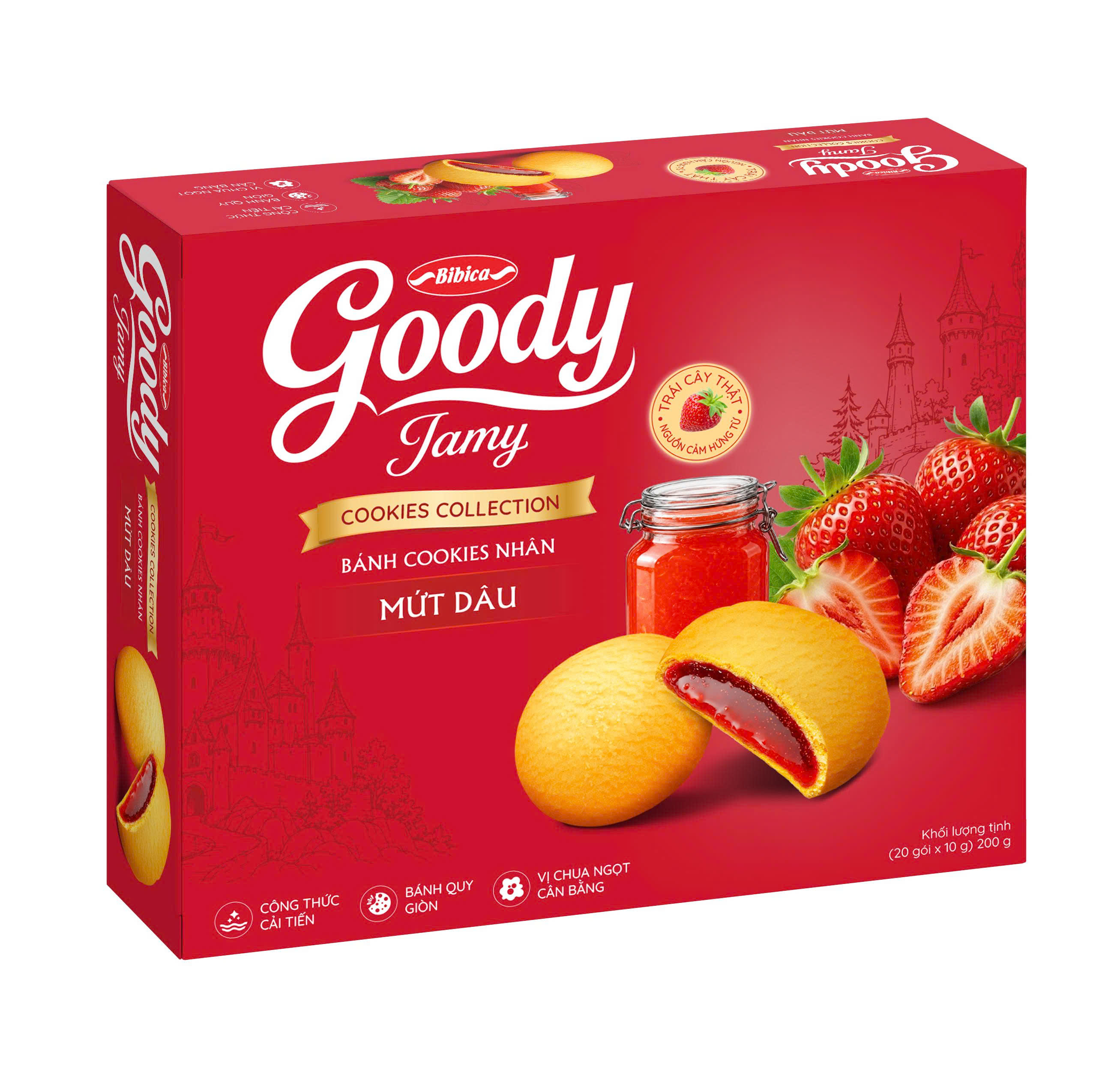 Bánh Goody Jamy nhân mứt dâu HG 200g