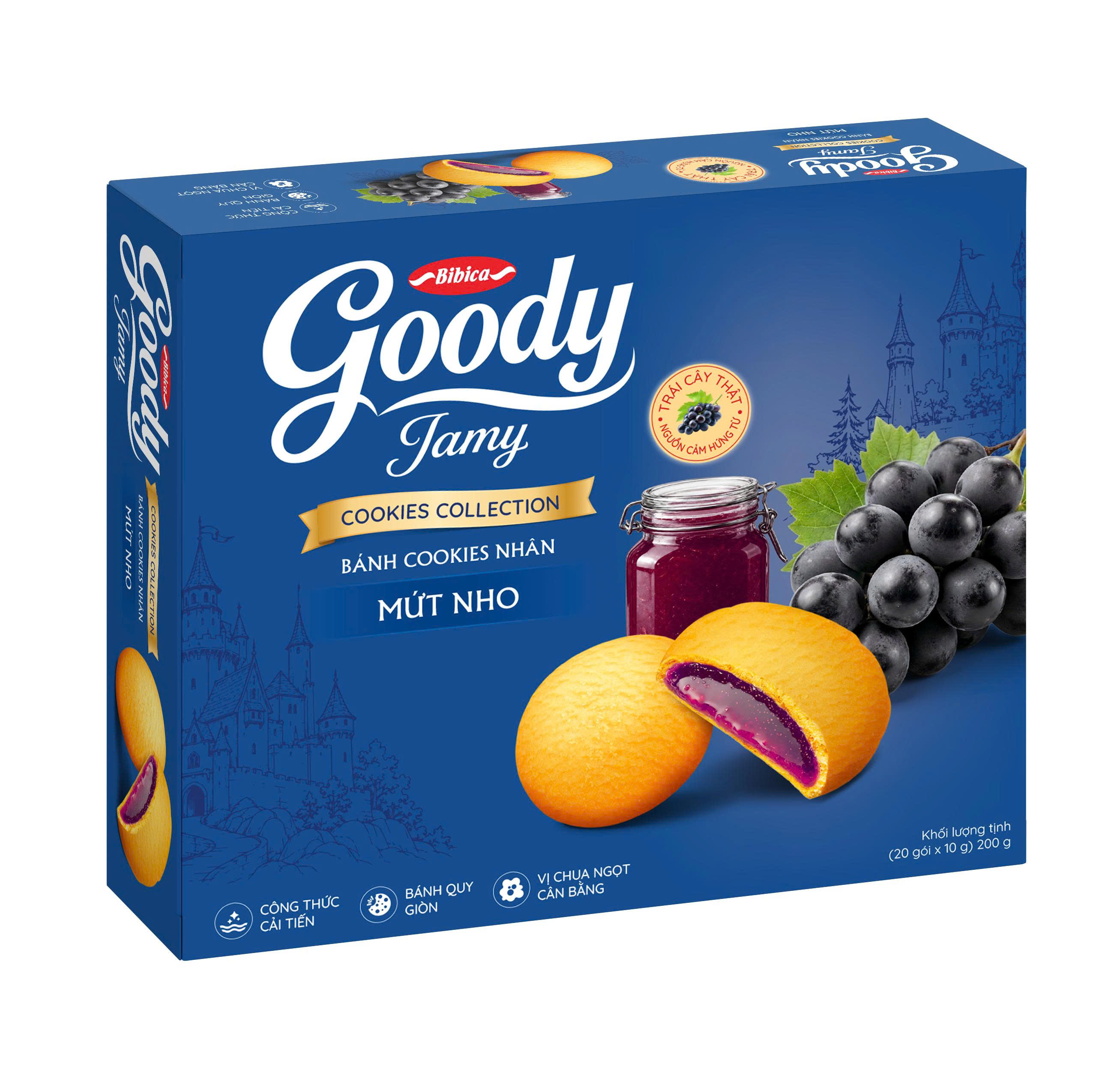 Bánh Goody Jamy nhân mứt nho hộp 200g