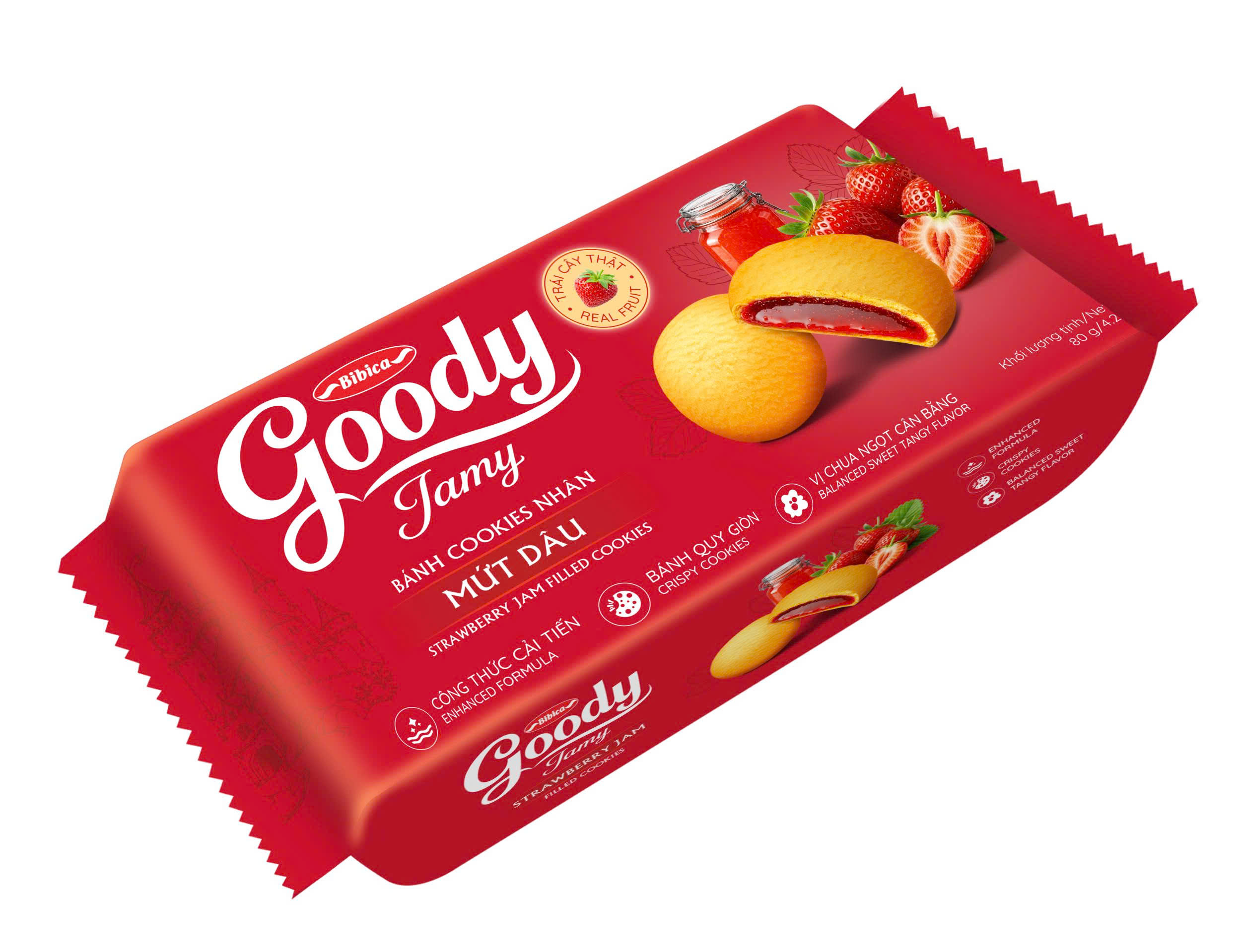 Bánh Goody Jamy nhân mứt dâu túi 120g