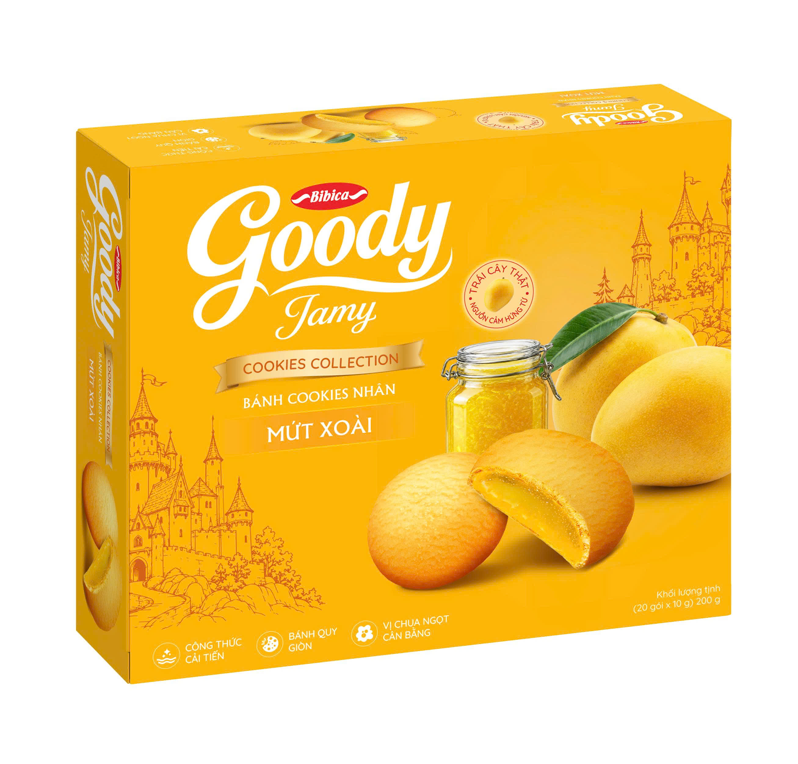 Bánh Goody Jamy nhân mứt xoài hộp 200g