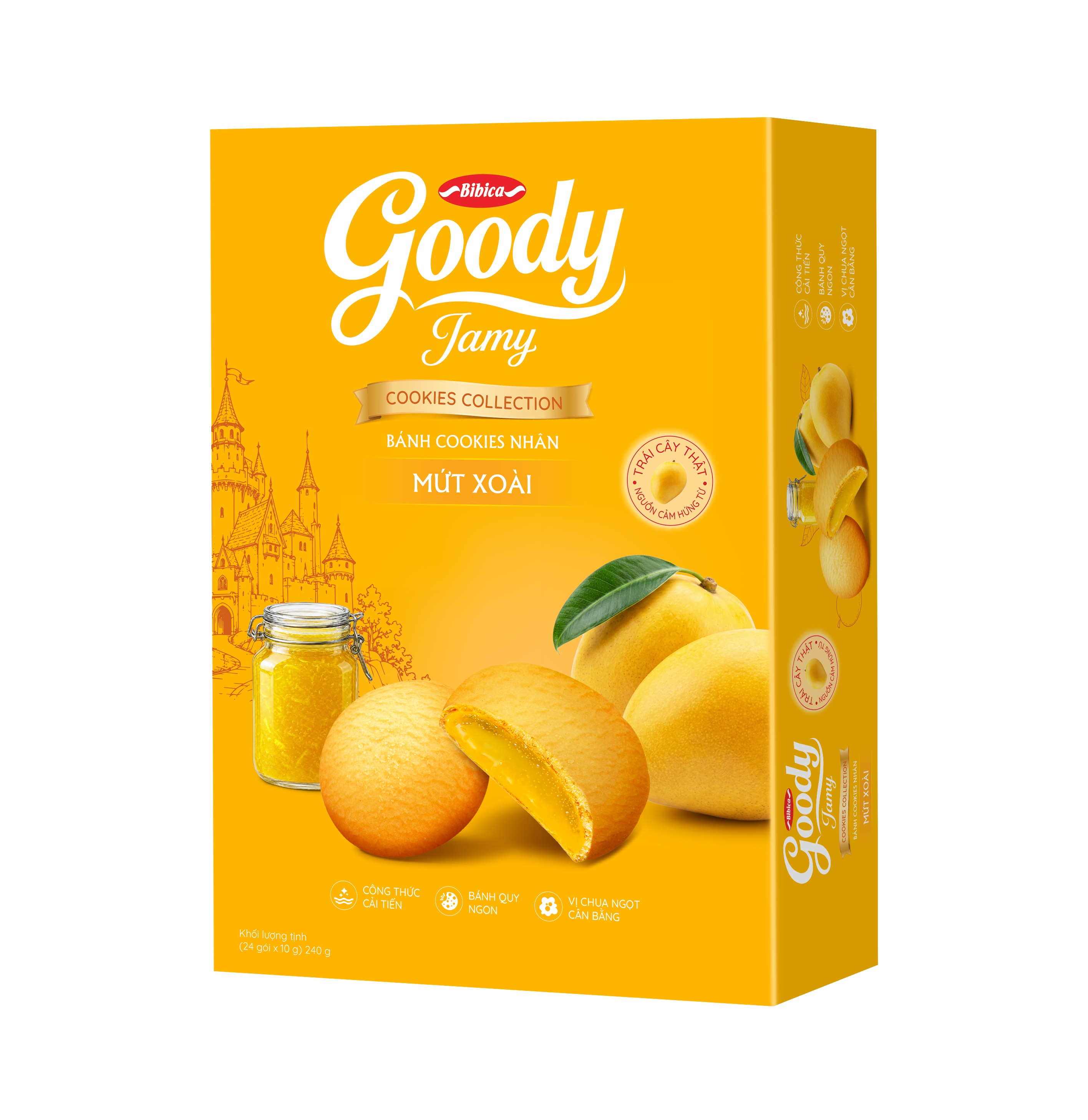 Bánh Goody Jamy Hộp Giấy Cam - Dâu - Nho - Xoài 240g