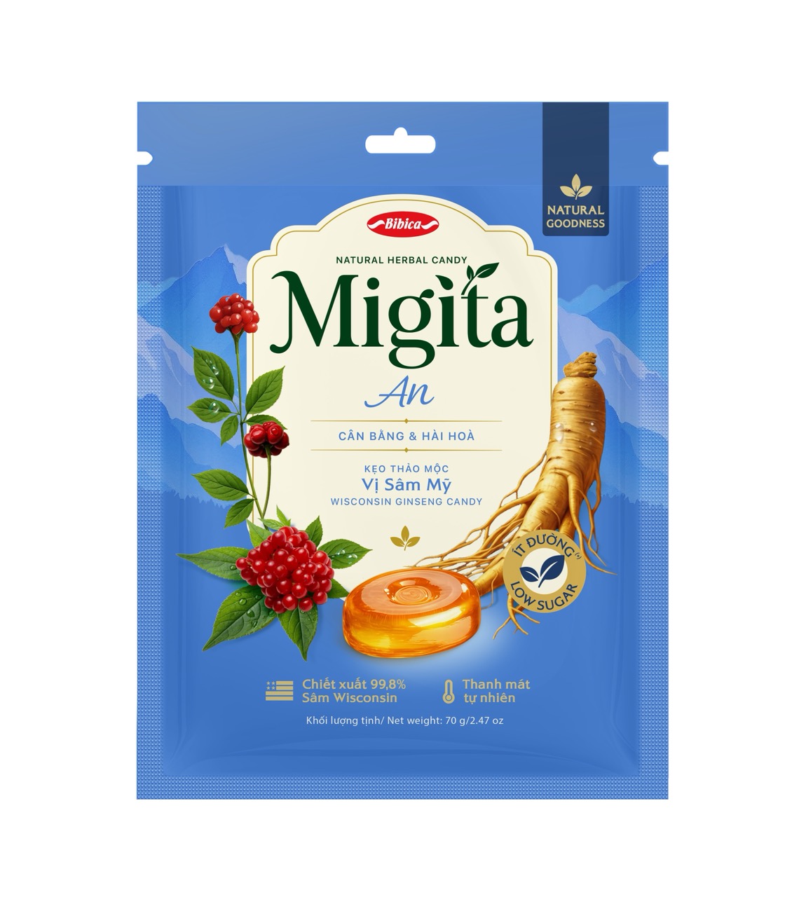 Kẹo thảo mộc ít đường Migita An - Thanh - Trí