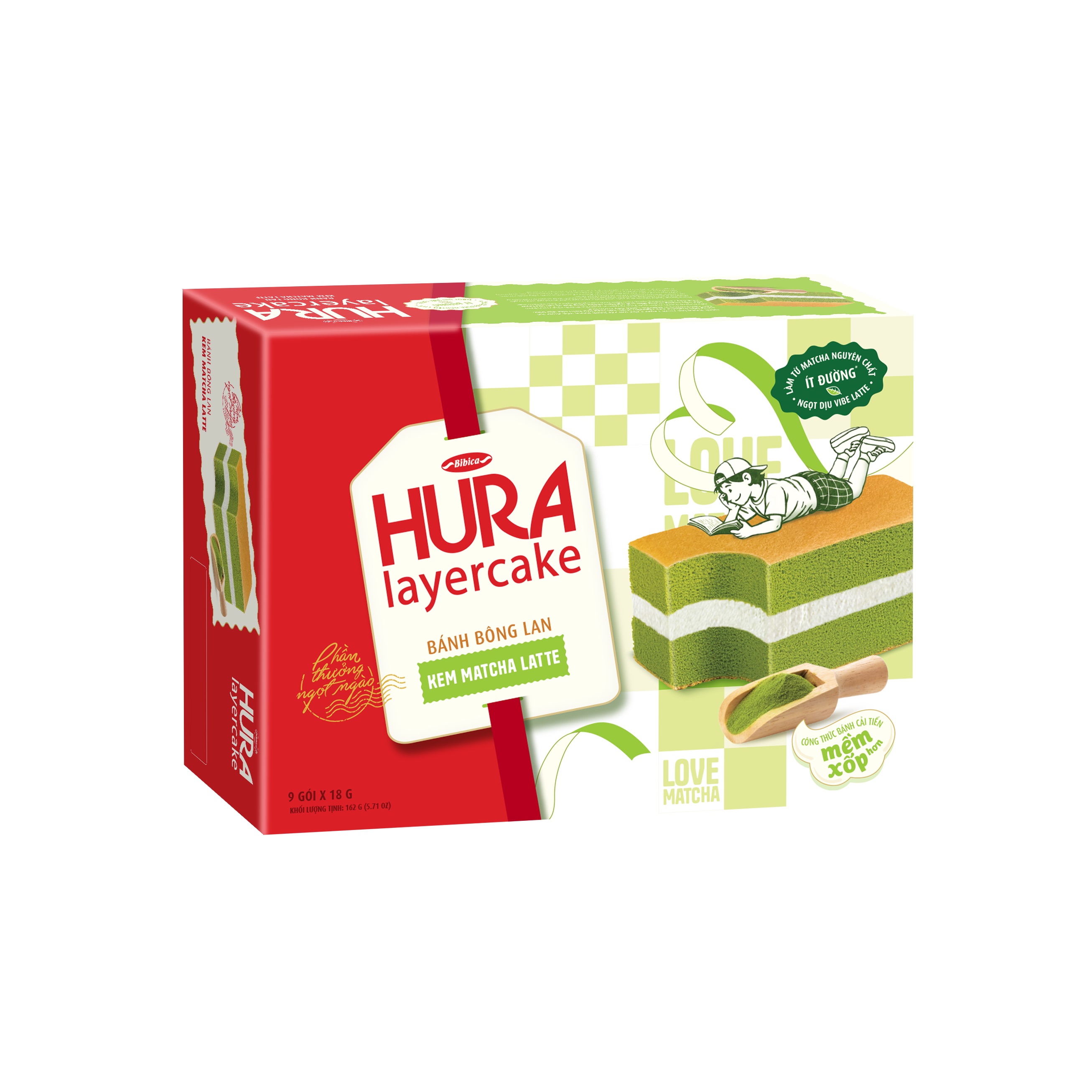 Bánh Bông Lan HURA Layer Cake Kem Matcha Latte