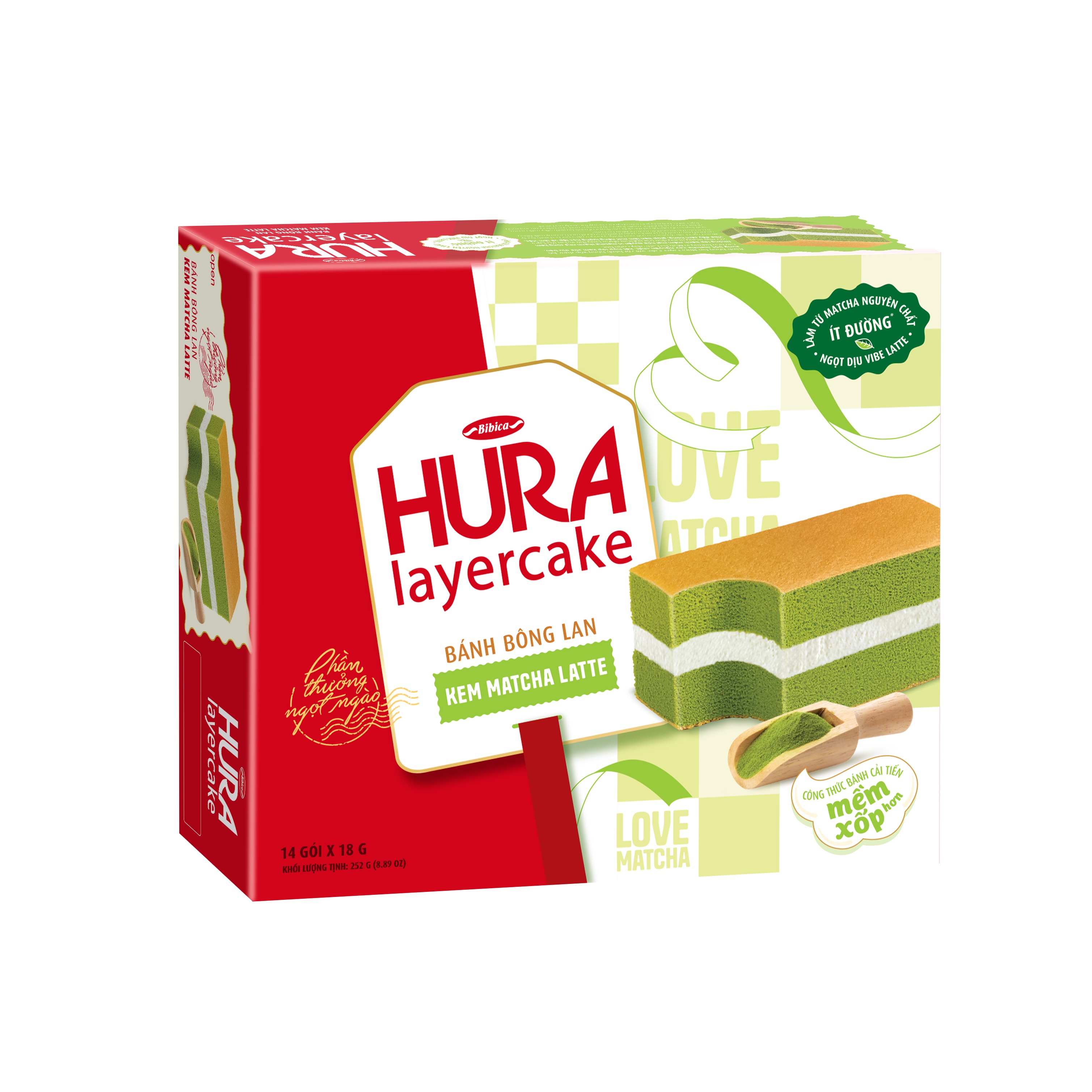 Bánh Bông Lan HURA Layer Cake Kem Matcha Latte