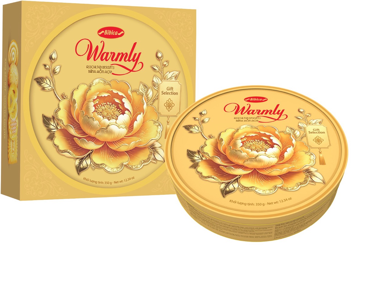 Bánh Warmly Hoa Mẫu Đơn Vàng HT 350g
