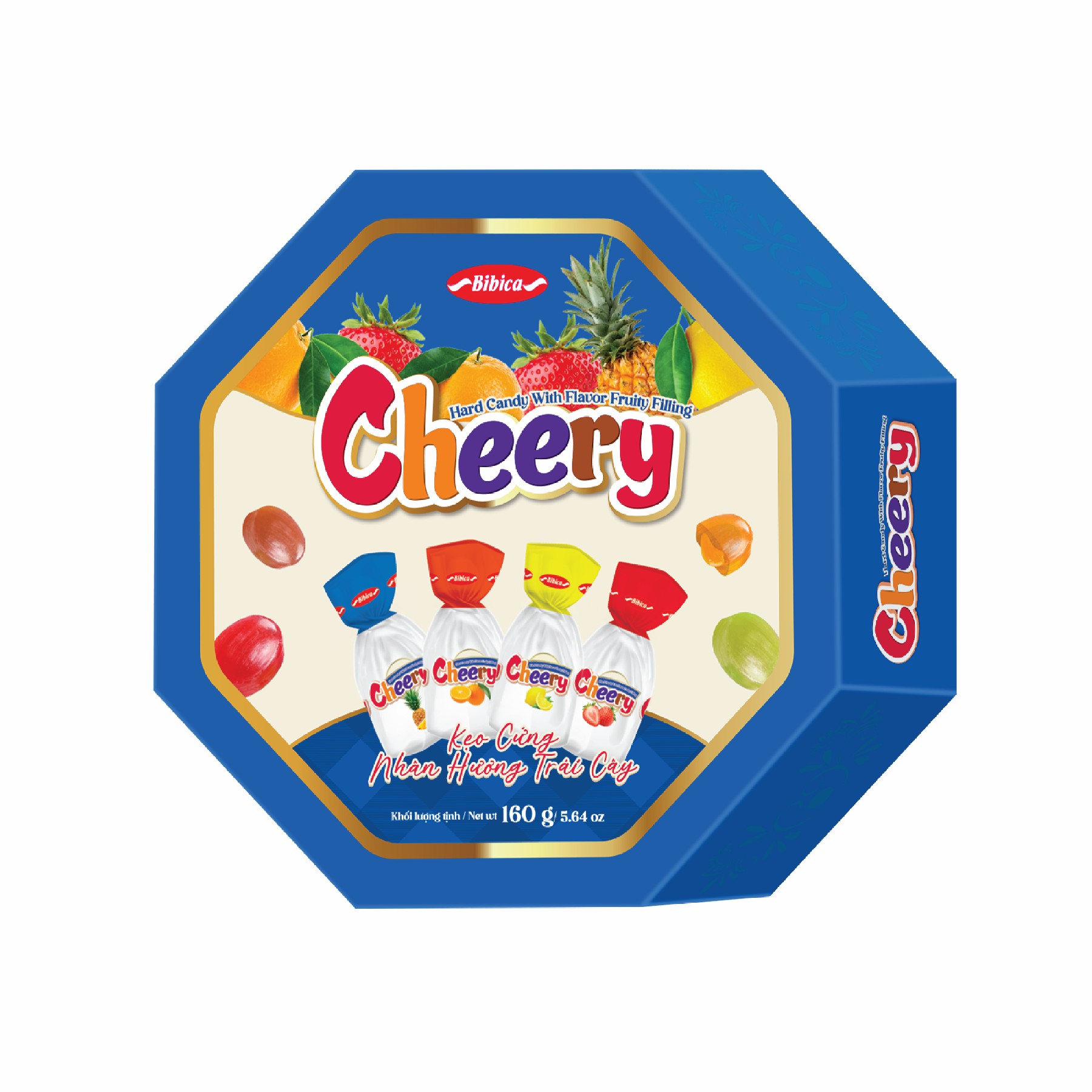 Kẹo cứng Cheery nhân trái cây HG Xanh dương 160g (3,84kg)