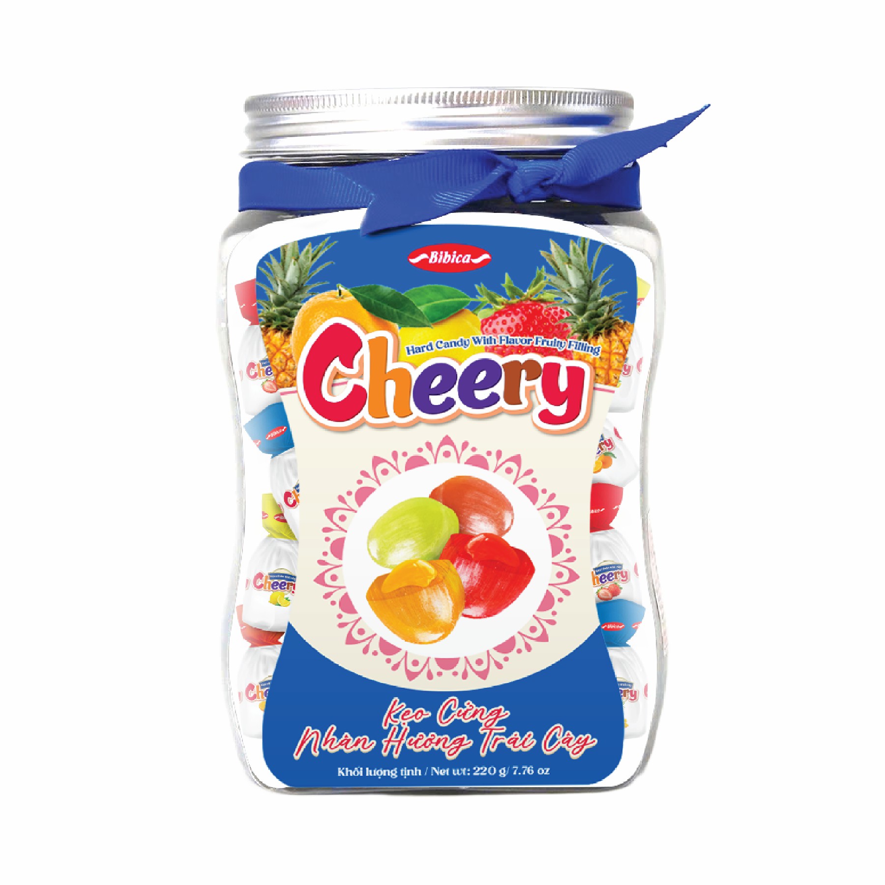 Kẹo cứng Cheery nhân trái cây HN Xanh dương 220g (5,28kg)