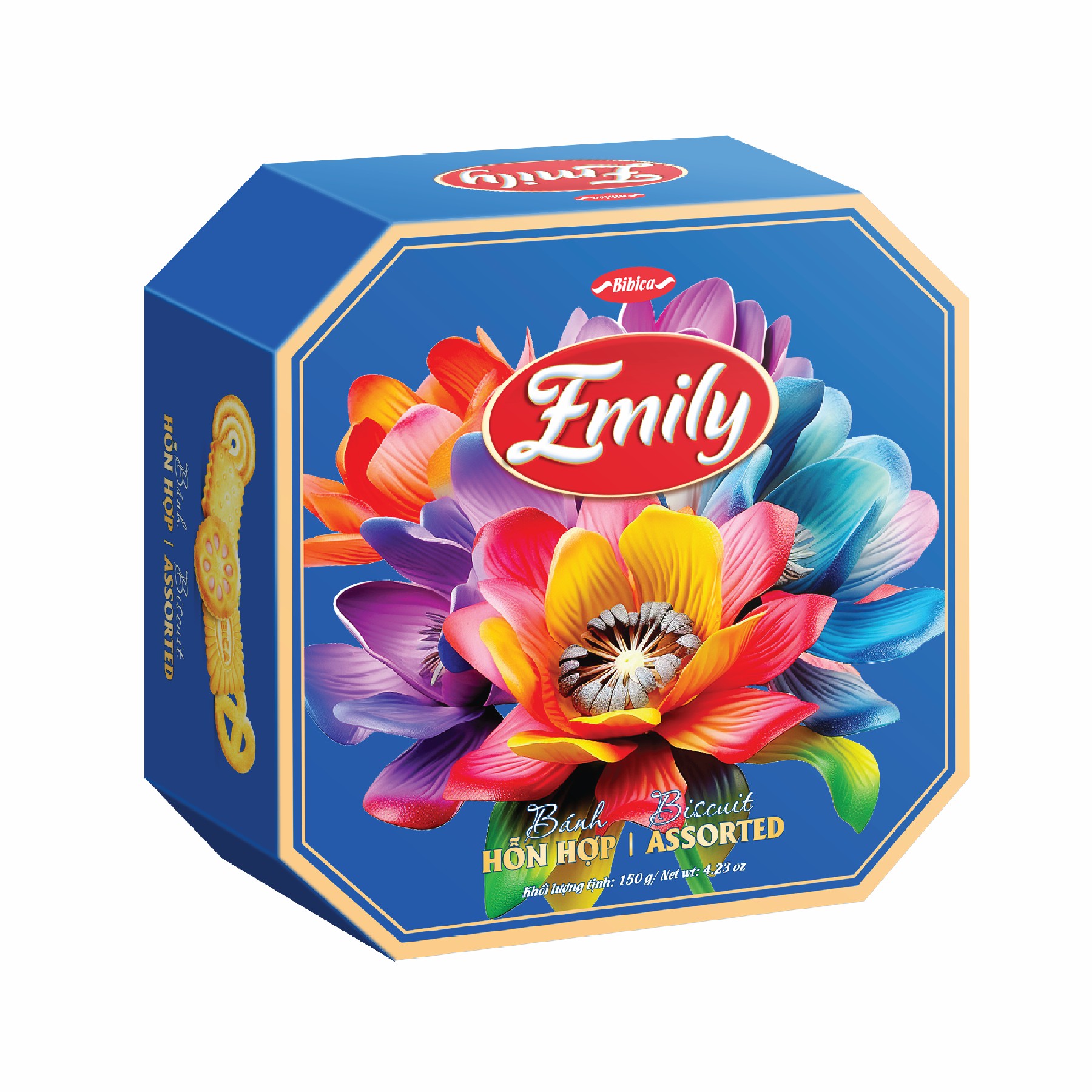Bánh hỗn hợp Emily bát giác Mộc lan Xanh dương HG 150g ( 5.4 Kg)