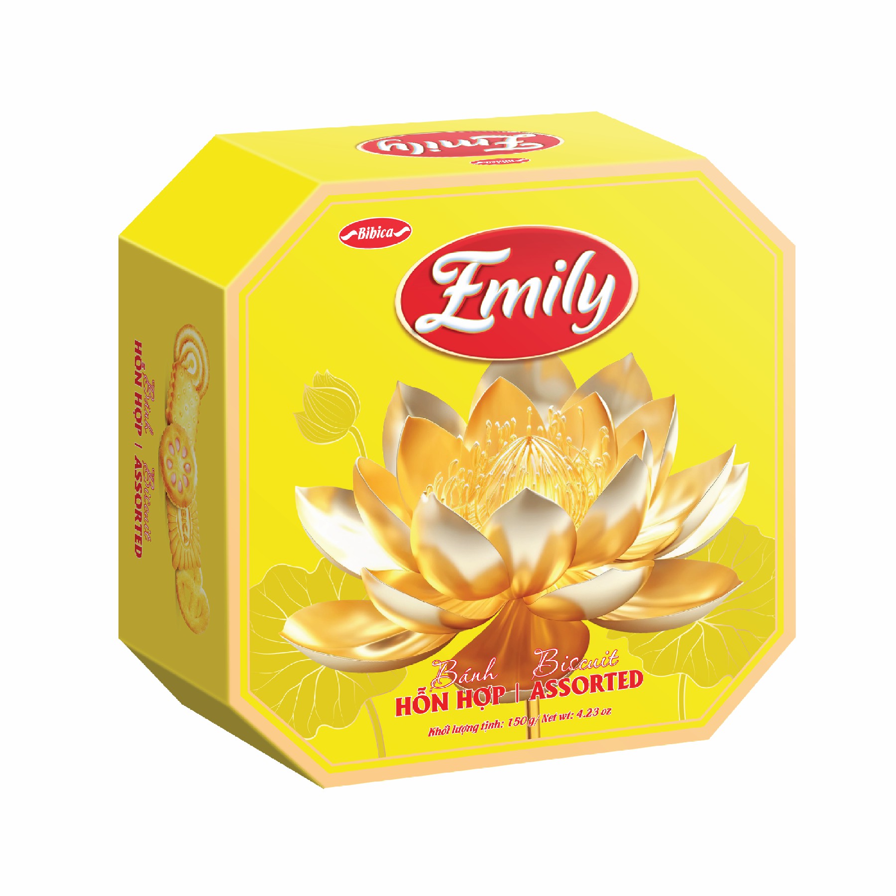 Bánh hỗn hợp Emily bát giác Sen Vàng HG 150g ( 5.4 Kg)