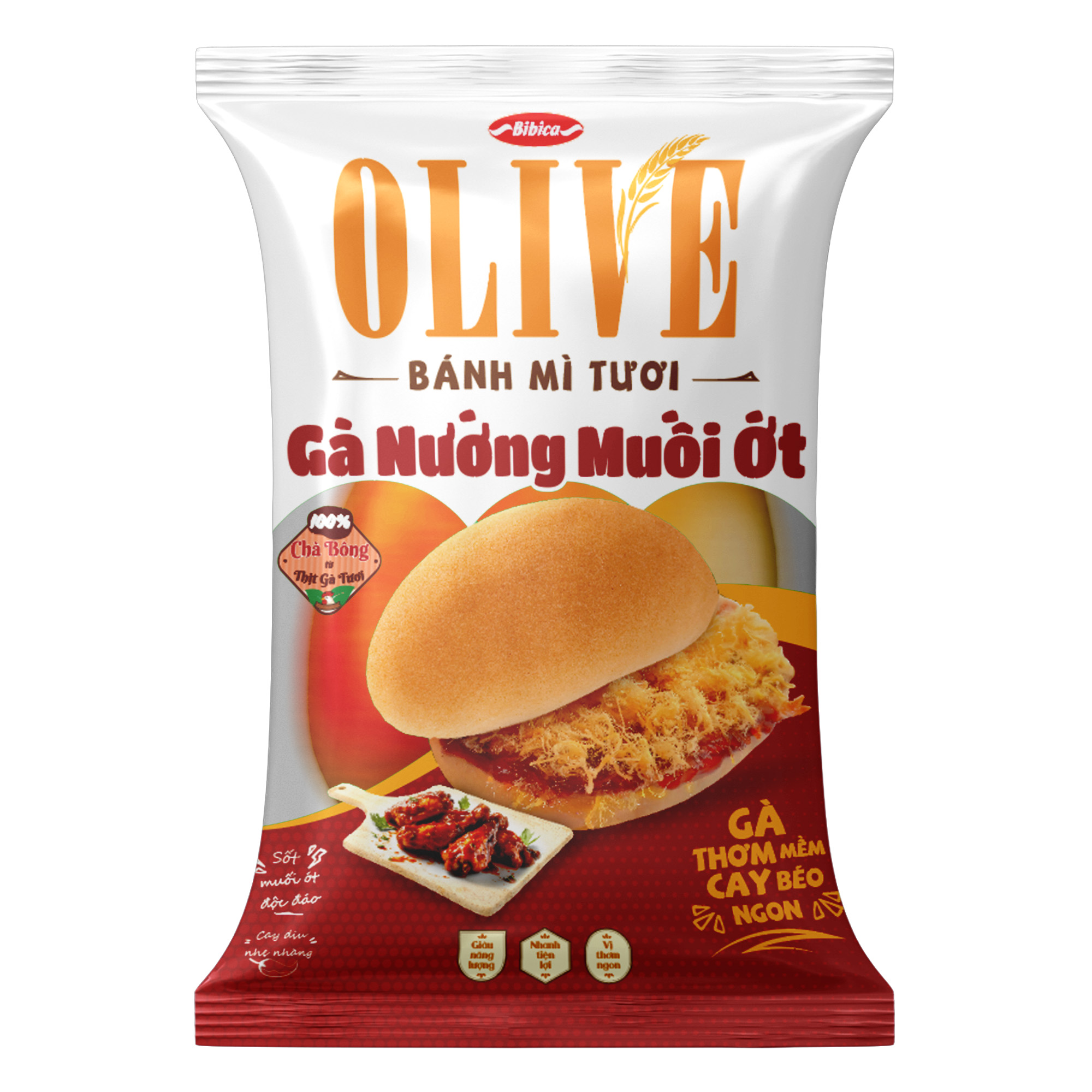 Bánh mì tươi gà nướng muối ớt Olive