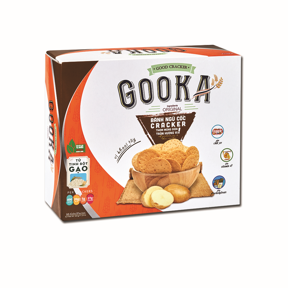 Bánh ngũ cốc cracker vị khoai tây Gooka 320g