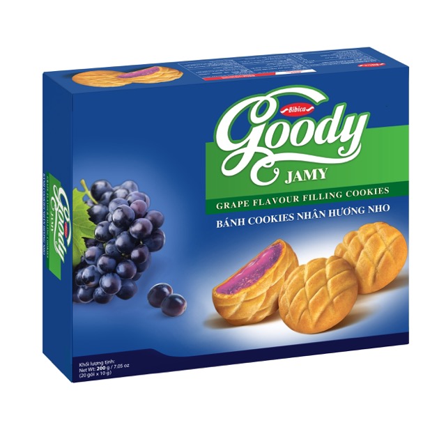 Bánh Goody Jamy nhân mứt nho hộp 200g