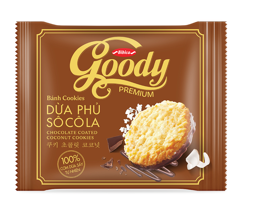 Bánh Cookies Goody Pemium dừa phủ socola HG size L 282g