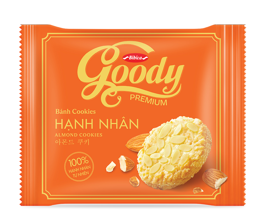 Bánh Cookies Goody Pemium hạnh nhân HG size L 282g