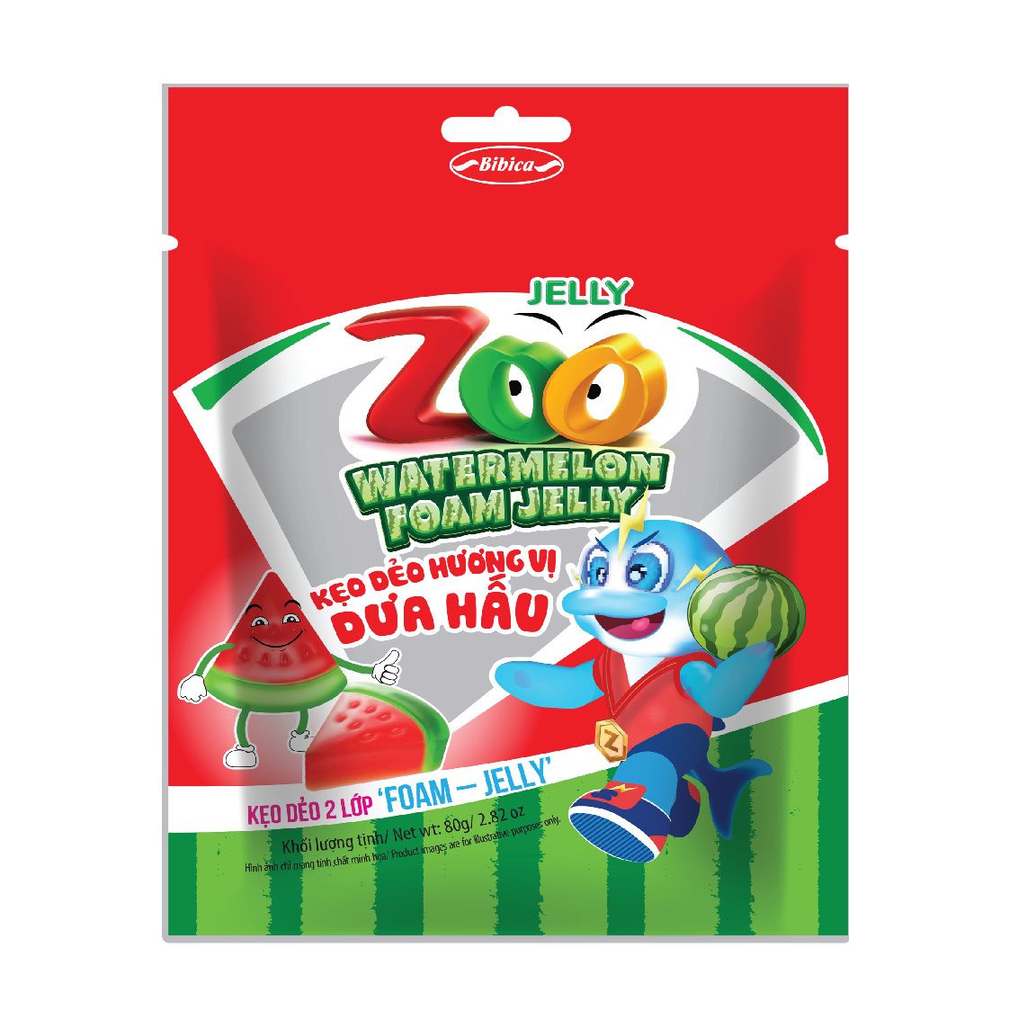 Kẹo dẻo Zoo Dưa hấu túi 80g (4,8kg)