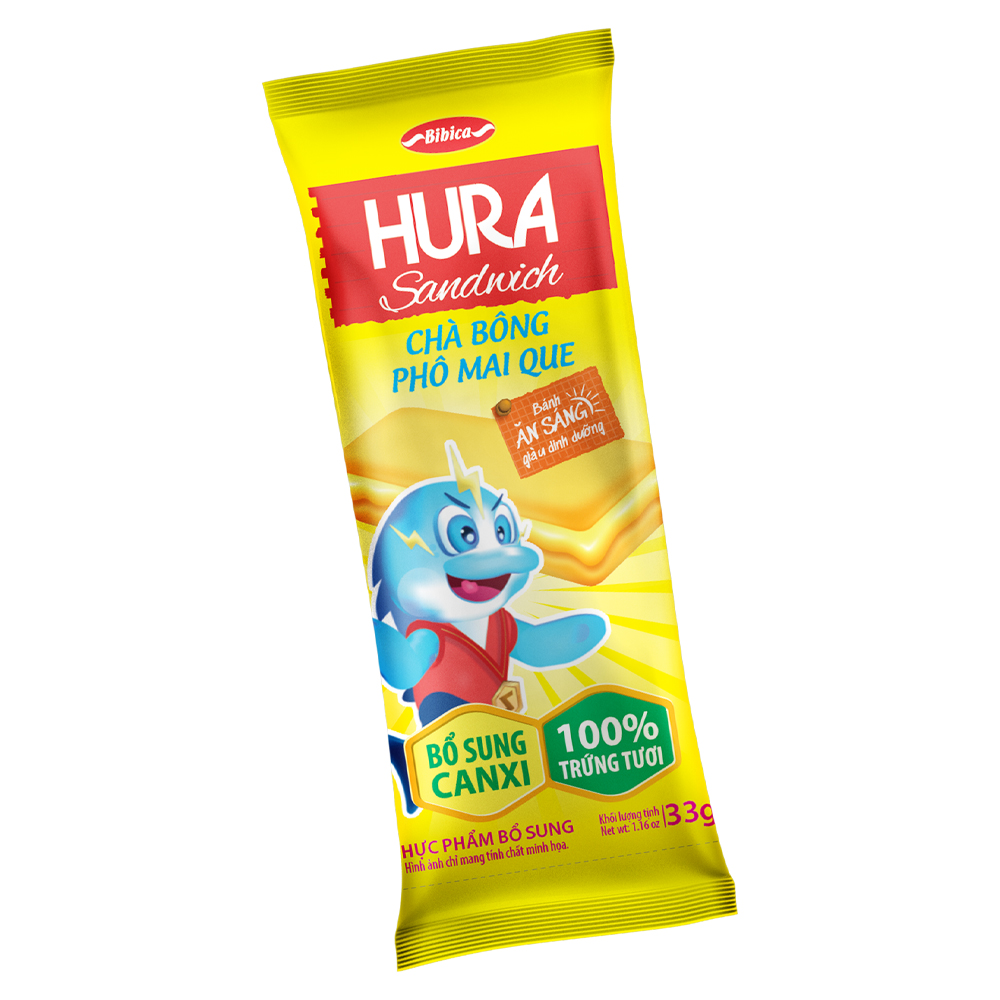 Bánh Hura Sandwich Chà Bông Phô Mai Que HG 198g