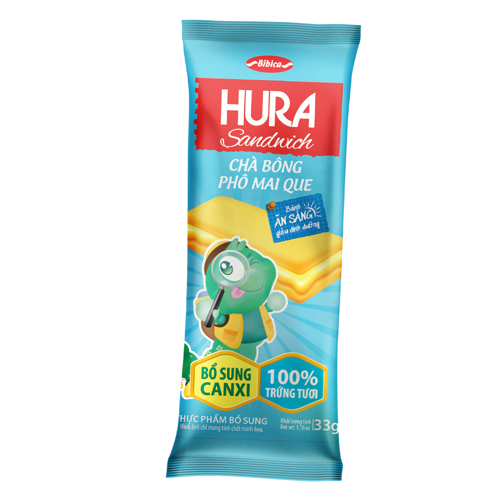Bánh Hura Sandwich Chà Bông Phô Mai Que HG 198g
