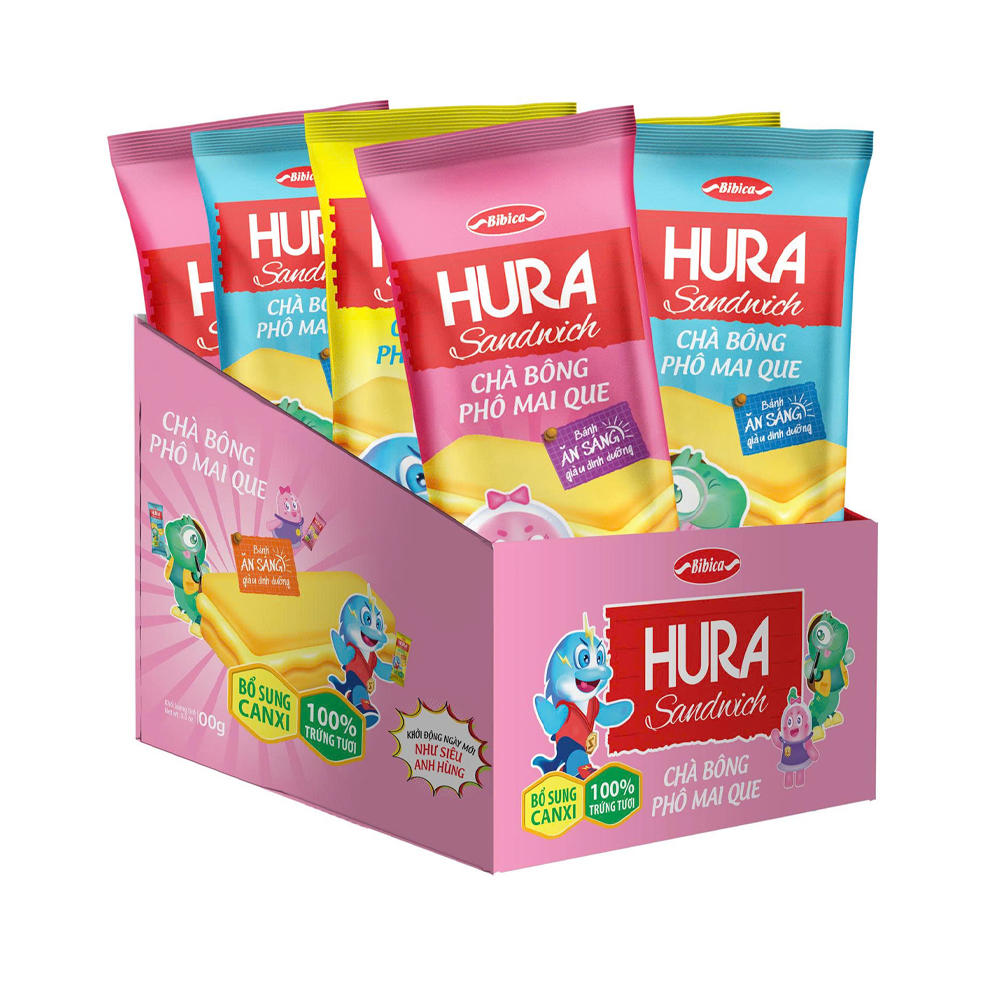 Bánh Hura Sandwich Chà Bông Phô Mai Que HG 198g