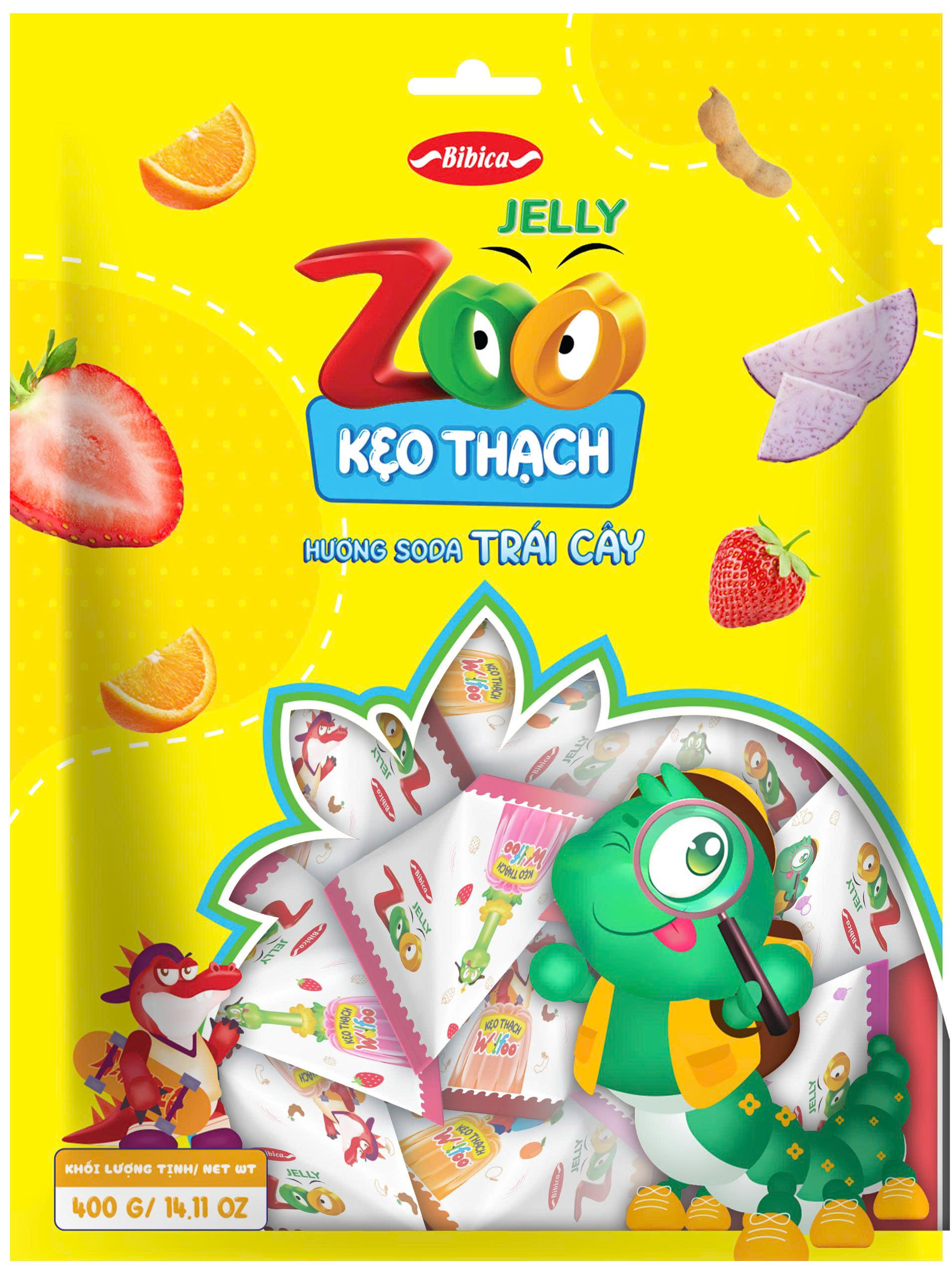 Kẹo Thạch Zoo Soda Trái Cây Bibica 400g